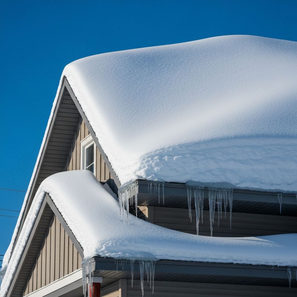 Toit de maison enneigé